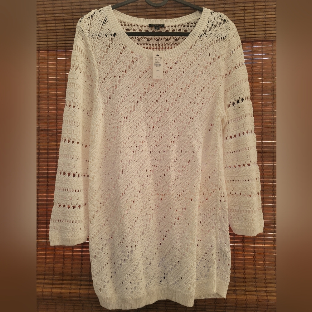 Talbots Crochet Knit Top, Medium Petite New With Tags Perfect Condition